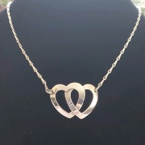 Double Hearts silver necklace 💕